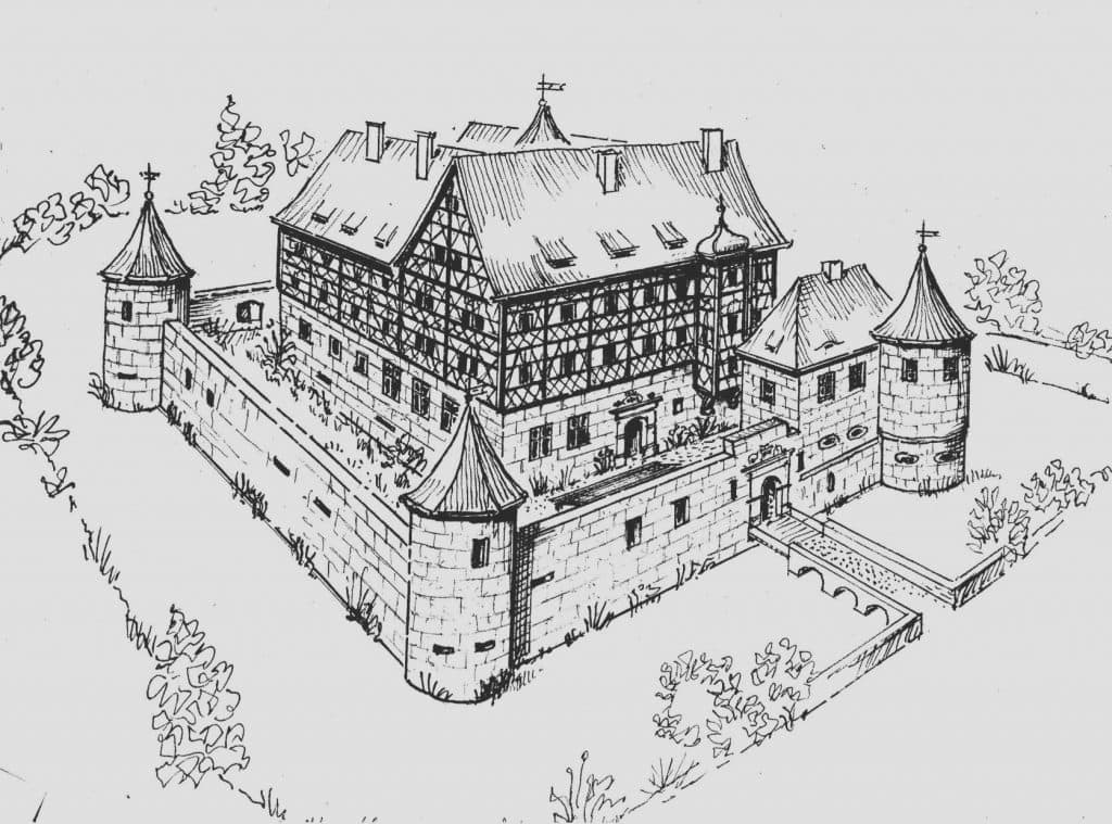 Wasserschloss Unsleben um 1600